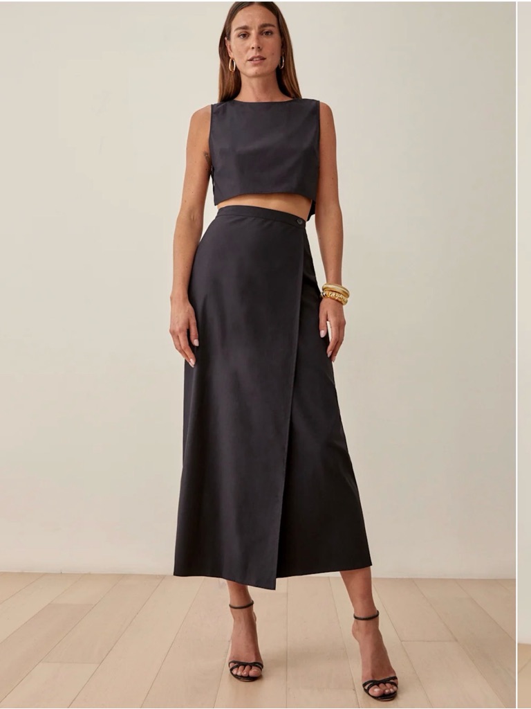 Reformation Black Wrap Mylie Set